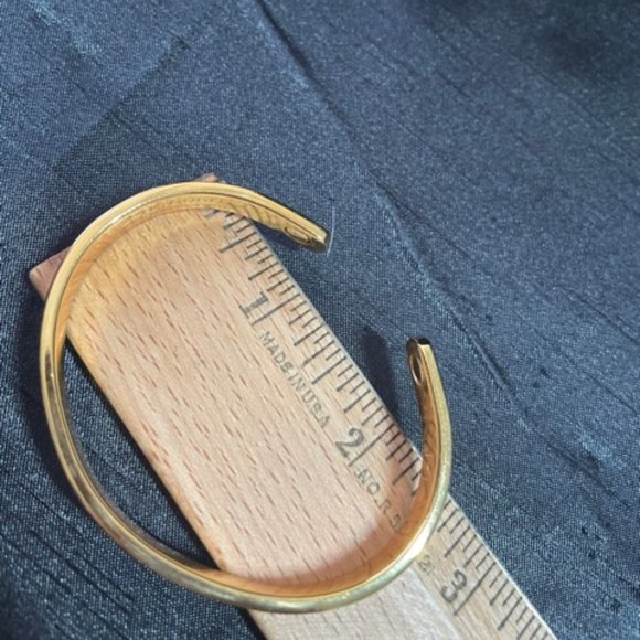 Gold/Silver bangle bracelet, 24Kplated - Picture 4 of 5